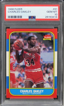 Load image into Gallery viewer, 1986 Fleer Charles Oakley ROOKIE RC #81 PSA 10 GEM MINT