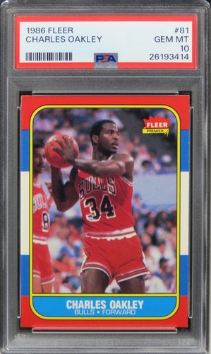 1986 Fleer Charles Oakley ROOKIE RC #81 PSA 10 GEM MINT