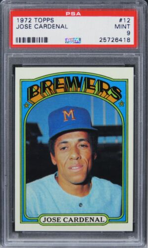 1972 Topps Jose Cardenal #12 PSA 9 MINT