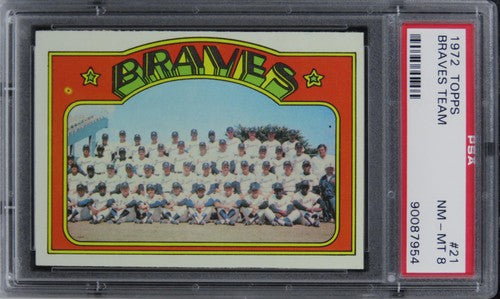 1972 Topps Braves Team #21 PSA 8 NM-MT