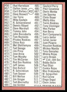 1969 Topps Checklist w/ Mickey Mantle HOF #412 EX-MT