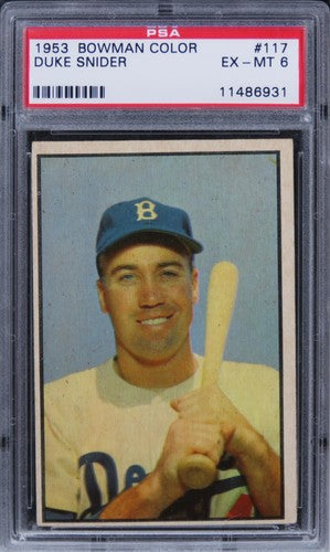 1953 Bowman Color Duke Snider HOF #117 PSA 6 EX-MT