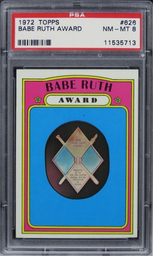 1972 Topps Babe Ruth Award #626 PSA 8 NM-MT