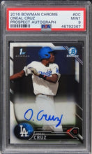 Load image into Gallery viewer, 2016 Bowman Chrome Oneal Cruz PROSPECT AUTO ROOKIE RC #OC PSA 9 MINT