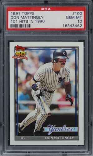 1991 Topps Don Mattingly 101 HITS IN 1990 Future HOF #100 PSA 10 GEM MINT