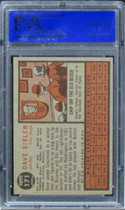 1962 Topps Dave Sisler GREEN TINT #171 PSA 8 NM-MT