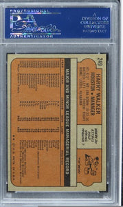 1972 Topps Harry Walker #249 PSA 10 GEM MINT