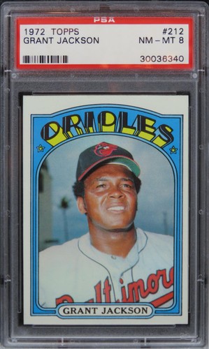 1972 Topps Grant Jackson #212 PSA 8 NM-MT