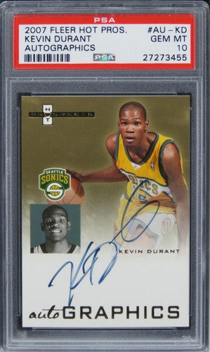 2007 Fleer Hot Prospects Kevin Durant AUTOGRAPHICS ROOKIE #AU-KD PSA 10 GEM MT