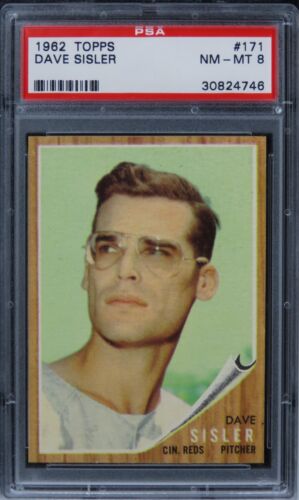 1962 Topps Dave Sisler GREEN TINT #171 PSA 8 NM-MT