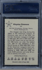 1961 Golden Press Al Simmons HOF #20 PSA 8 NM-MT