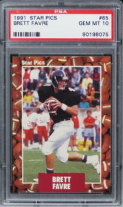 1991 Star Pics Brett Favre HOF ROOKIE RC #65 PSA 10 GEM MINT