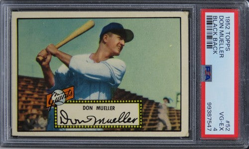 1952 Topps Don Mueller BLACK BACK #52 PSA 4 VG-EX