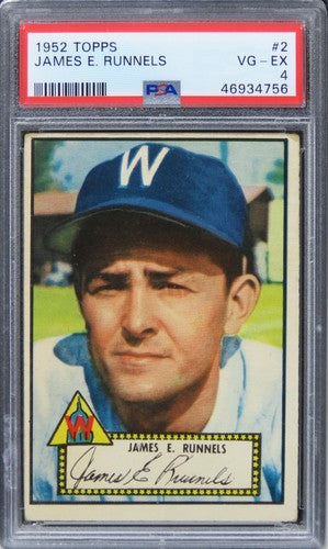 1952 Topps James E. Runnels #2 PSA 4 VG-EX
