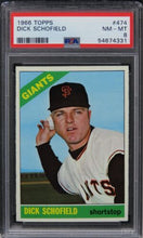 Load image into Gallery viewer, 1966 Topps Dick Schofield #474 PSA 8 NM-MT