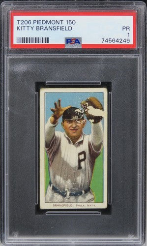 1909 T206 Piedmont 150 Kitty Bransfield PSA 1 PR
