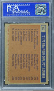 1972 Topps NBA FG PCT. Leaders CHAMBERLAIN/ABDUL-JABBAR/BELLAMY #173 PSA 9 MINT