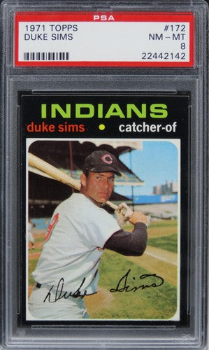 1971 Topps Duke Sims #172 PSA 8 NM-MT