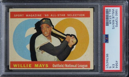 1960 Topps Willie Mays ALL STAR HOF #564 PSA 5 EX
