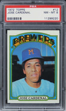 Load image into Gallery viewer, 1972 Topps Jose Cardenal #12 PSA 8 NM-MT