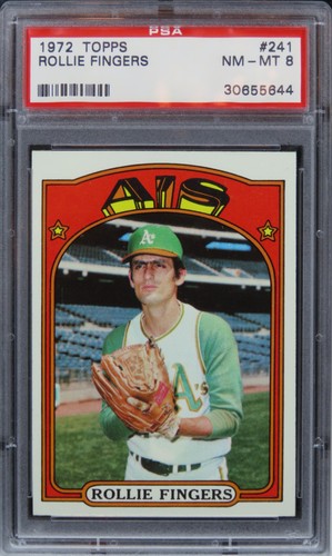 1972 Topps Rollie Fingers HOF #241 PSA 8 NM-MT