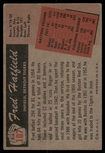 1955 Bowman Fred Hatfield #187 VG