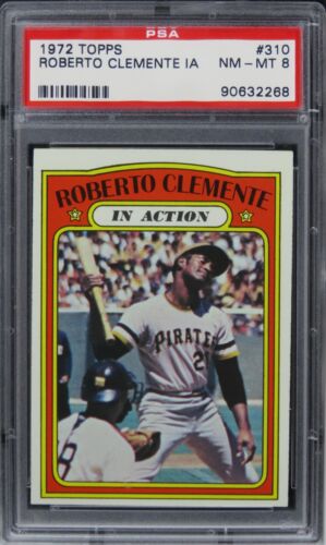1972 Topps Roberto Clemente IN ACTION HOF #310 PSA 8 NM-MT