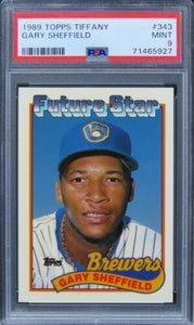 1989 Topps Tiffany Gary Sheffield Future HOF ROOKIE RC #343 PSA 9 MINT