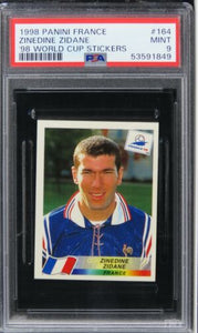 1998 Panini France Zinedine Zidane '98 WORLD CUP STICKERS #164 PSA 9 MINT