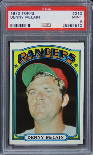 1972 Topps Denny McLain #210 PSA 9 MINT