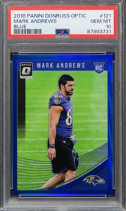 2018 Panini Donruss Optic Mark Andrews BLUE PRIZM /150 ROOKIE #121 PSA 10