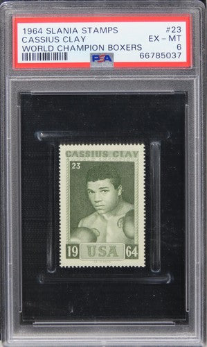 1964 Slania Stamps Cassius Clay WORLD CHAMPION BOXERS #23 PSA 6 EX-MT