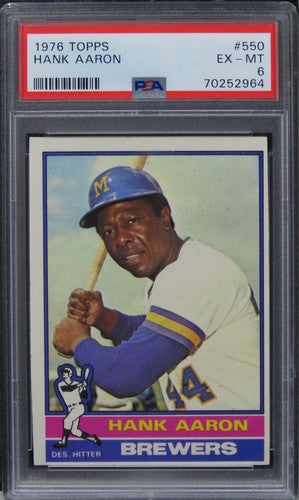 1976 Topps Hank Aaron HOF #550 PSA 6 EX-MT