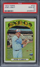 Load image into Gallery viewer, 1972 Topps Jose Laboy #727 PSA 10 GEM MINT