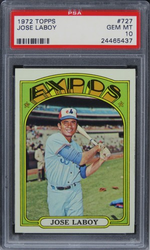 1972 Topps Jose Laboy #727 PSA 10 GEM MINT