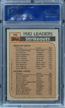 Load image into Gallery viewer, 1983 Topps Strikeout Leaders F.BANNISTER/S.CARLTON HOF #706 PSA 10 GEM MINT