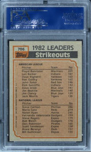 1983 Topps Strikeout Leaders F.BANNISTER/S.CARLTON HOF #706 PSA 10 GEM MINT