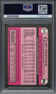 1989 Topps Tiffany Gary Sheffield Future HOF ROOKIE RC #343 PSA 9 MINT