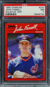 1990 Donruss Aqueous Test John Farrell #232 PSA 7 NM