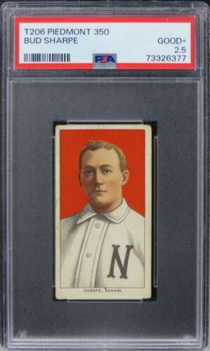 1909 T206 Piedmont 350 Bud Sharpe PSA 2.5 GOOD+