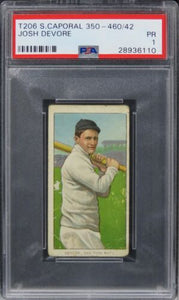 1909 T206 Sweet Caporal 350-460/42 Josh Devore PSA 1 PR