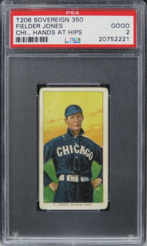 1909 T206 Sovereign 350 Fielder Jones (CHI., HANDS AT HIPS) PSA 2 GOOD