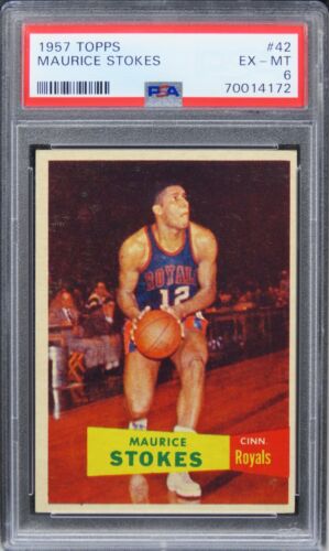 1957 Topps Maurice Stokes HOF ROOKIE RC #42 PSA 6 EX-MT