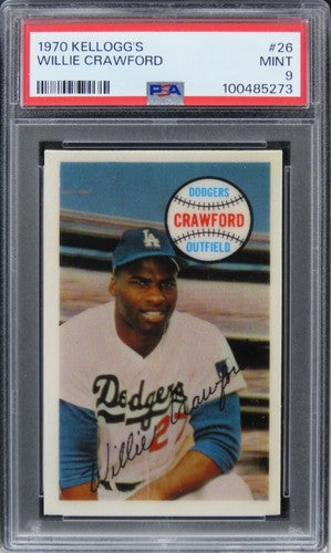 1970 Kellogg's Willie Crawford #26 PSA 9 MINT