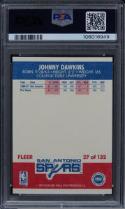 1987 Fleer Johnny Dawkins ROOKIE RC #27 PSA 9 MINT