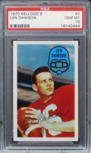 Load image into Gallery viewer, 1970 Kellogg&#39;s Len Dawson HOF #6 PSA 10 GEM MINT