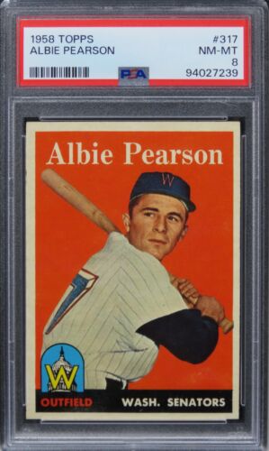 1958 Topps Albie Pearson ROOKIE RC #317 PSA 8 NM-MT