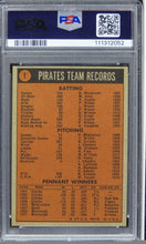 Load image into Gallery viewer, 1972 Topps Pirates Team WORLD CHAMPIONS #1 PSA 9 MINT