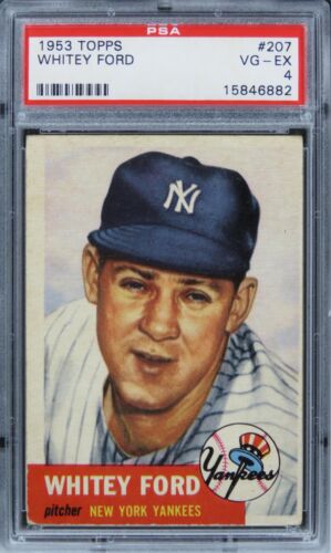 1953 Topps Whitey Ford HOF #207 PSA 4 VG-EX