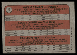 1972 Topps Carlton Fisk HOF Rookie RC #79 TRIMMED